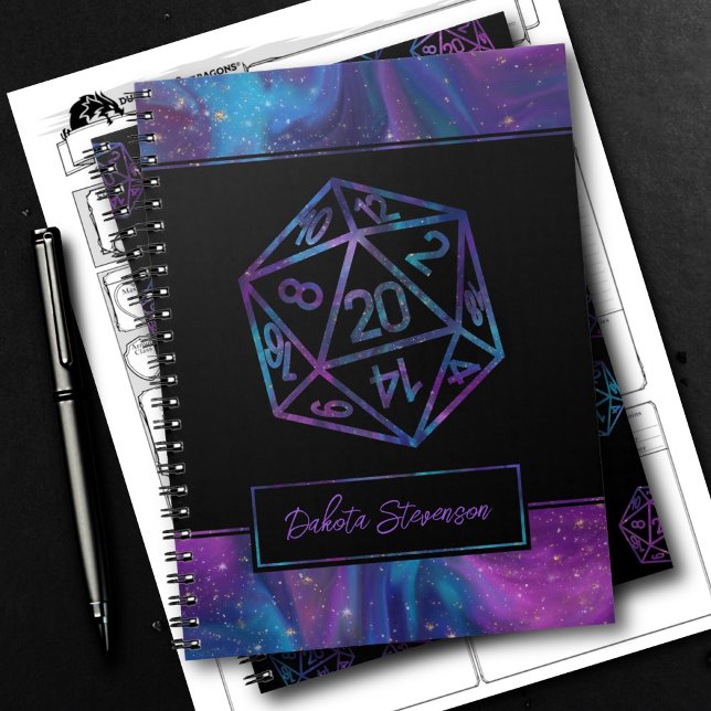 RPG Dice | Nebula Fantasy Tabletop Gamer-Charakter Notizblock (Von Creator hochgeladen)
