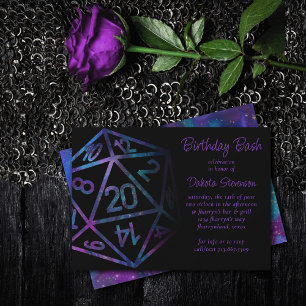 RPG Dice   Nebula Fantasy Tabletop PnP Gamer Party Einladung