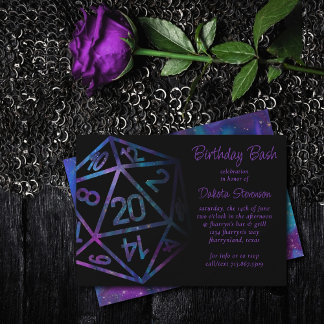 RPG Dice | Nebula Fantasy Tabletop PnP Gamer Party Einladung