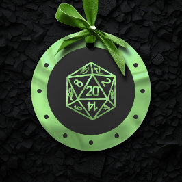 RPG Dice | Neon Green Fantasy PnP Tabletop Gamer Ornament