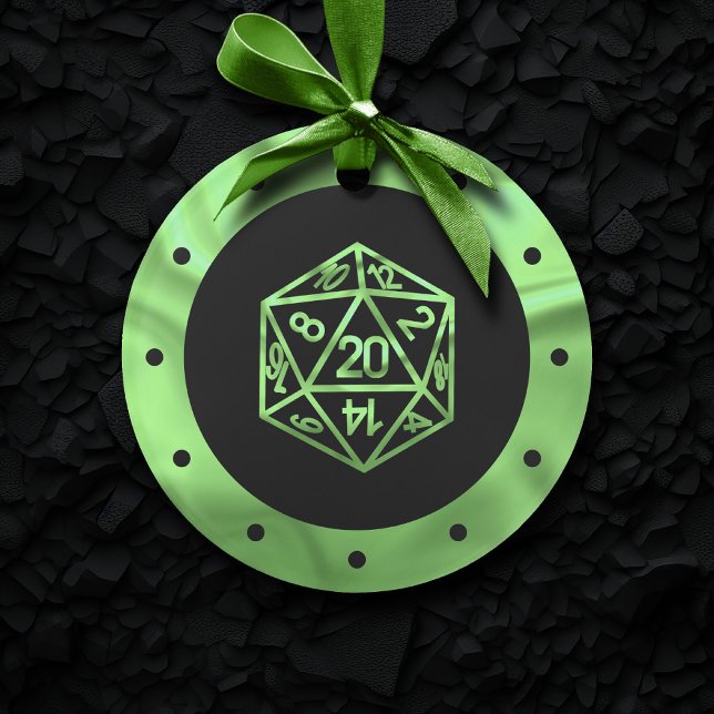RPG Dice | Neon Green Fantasy PnP Tabletop Gamer Ornament (Von Creator hochgeladen)