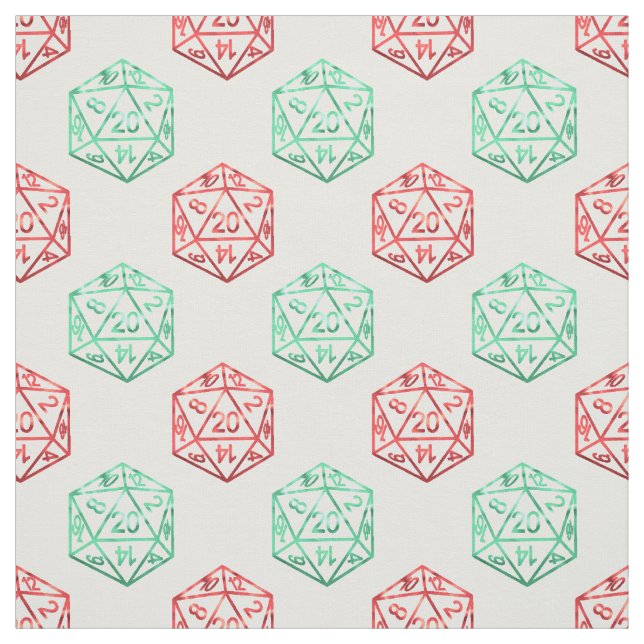 RPG Dice | Red and Green Retro Tabletop Roleplayer Stoff (Muster)