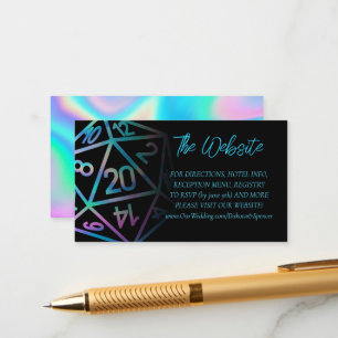 RPG Dice Website des Holo Retro Tabletop Begleitkarte