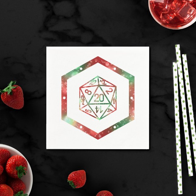RPG Dice | XMAS Fantasy Retro Tabletop PnP Gamer Serviette (Von Creator hochgeladen)