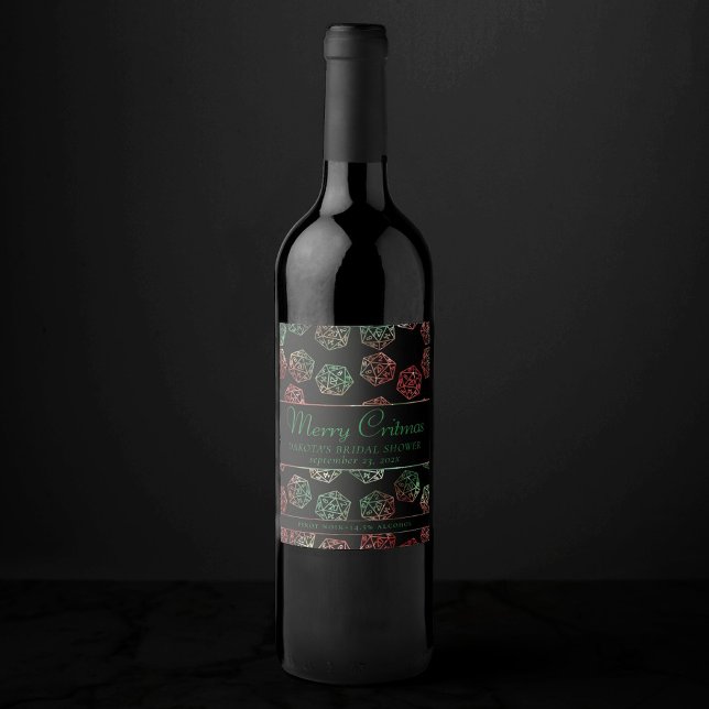 RPG Dice | XMAS Fantasy Tabletop Gamer Custom Weinetikett (Von Creator hochgeladen)