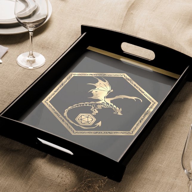 RPG Dragon | Gold Fantasy Tabletop PnP Gamer Dice Seidenpapier (Von Creator hochgeladen)