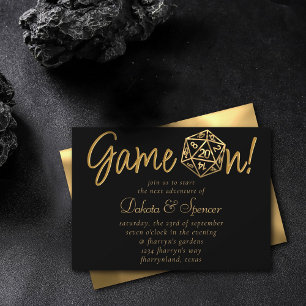 RPG-Game   Gold Fantasy Tabletop Retro Gamer Einladung
