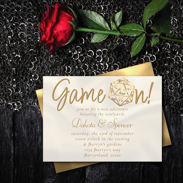 RPG-Game | Gold Tabletop PnP Role Player Dice Einladung (Von Creator hochgeladen)