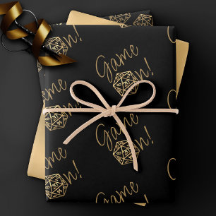 RPG-Game   Gold Tabletop PnP Role Player Dice Geschenkpapier Set