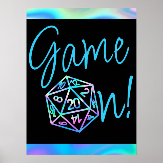 RPG-Game | Holo Fantasy Tabletop Retro Gamer Poster (Vorne)
