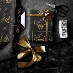 RPG Game On   Gold Fantasy Brettspiel Retro Gamer Geschenkpapier