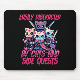 Rpg-Gamer-Katzen-Nebenquest-Abgelenkte-Nerd-Tischr Mousepad