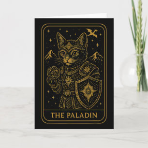 Rpg Gamer Paladin D20 Würfel Nerdy Geek Katze Männ Karte
