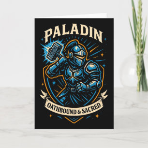 Rpg Gamer Paladin D20 Würfel Nerdy Geek Männer Fra Karte