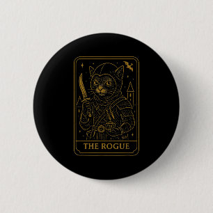 Rpg Gamer Rogue D20 Dice Nerdy Geek Cat Men Women Button
