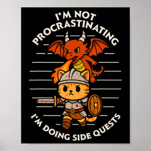 Rpg-Gamer-Shirt Ich mache Seitenquests Männer Frau Poster