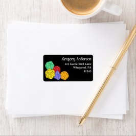 RPG Gaming Dice, Board, Fantasy Games Address Adressaufkleber