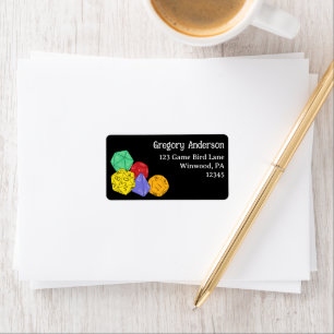 RPG Gaming Dice, Board, Fantasy Games Address Adressaufkleber