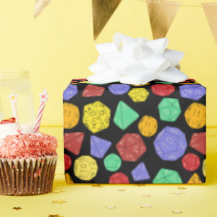 RPG Gaming Dice, Board, Fantasy Games Gemustert Geschenkpapier