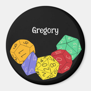 RPG Gaming Dice, Board, Fantasy Games Personalisie Magnet