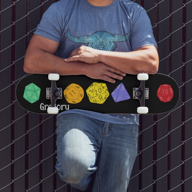 RPG Gaming Dice, Board, Fantasy Games Personalisie Skateboard (Außenbereich 3)