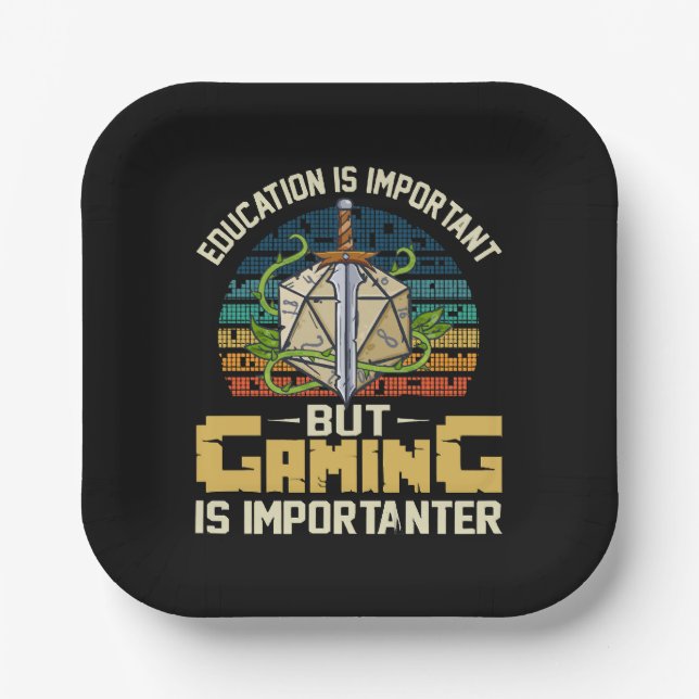 rpg Gaming ist wichtig Pappteller (Vorderseite)
