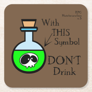 RPG Hint Rechteckiger Pappuntersetzer