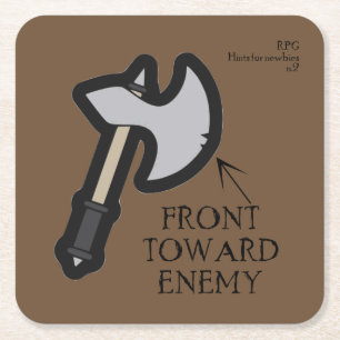 RPG Hint Rechteckiger Pappuntersetzer