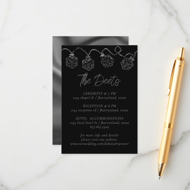 RPG-Leuchten | Fantasy Tabletop Gamer Gastdetails Begleitkarte (Vorderseite/Rückseite Beispiel)