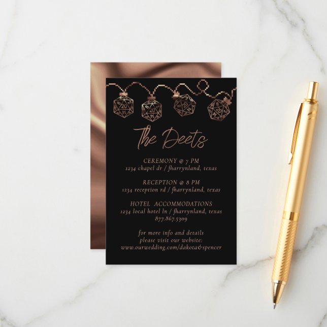 RPG-Leuchten | Kupfer Fantasy Tabletop Gamer Detai Begleitkarte (Vorderseite/Rückseite Beispiel)