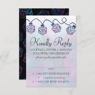 RPG-Leuchten Nebula Fantasy Tabletop Gamer Dice RSVP Karte