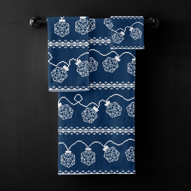 RPG Lights Blau | Fantasy Tabletop Gamer Dice Badhandtuch Set (Von Creator hochgeladen)