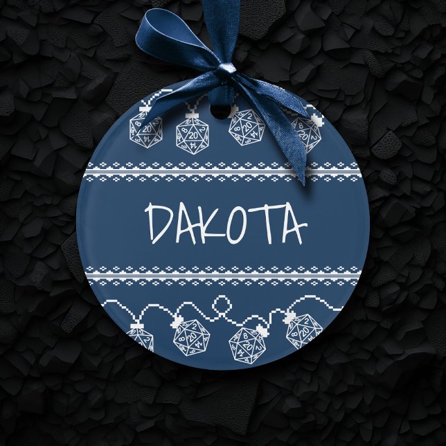 RPG Lights Blau | Fantasy Tabletop Gamer Dice Ornament (Von Creator hochgeladen)