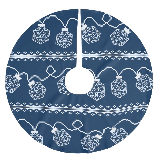 RPG Lights Blau | Fantasy Tabletop Gamer Dice Polyester Weihnachtsbaumdecke (Vorderseite)