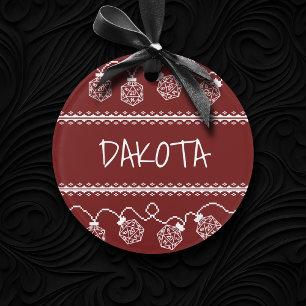 RPG Lights Red   Fantasy Tabletop Retro Gamer Dice Ornament