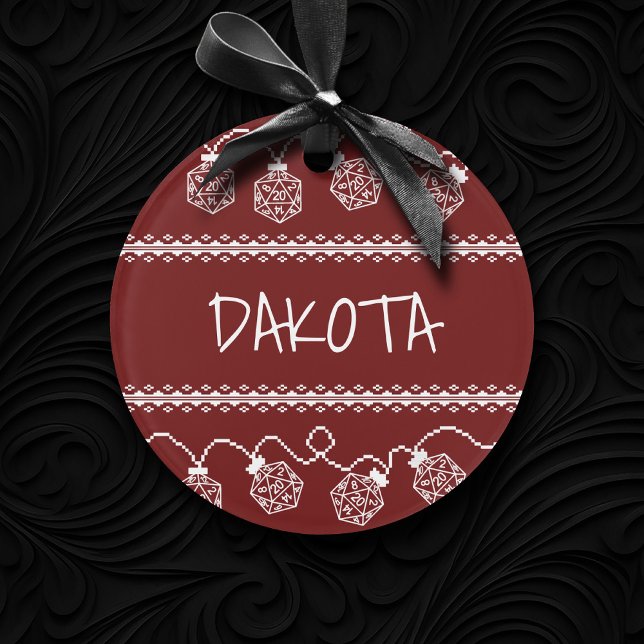 RPG Lights Red | Fantasy Tabletop Retro Gamer Dice Ornament (Von Creator hochgeladen)