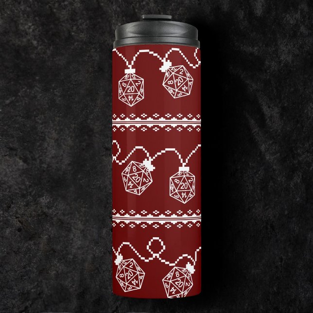 RPG Lights Red | Fantasy Tabletop Retro Gamer Dice Thermosbecher (Von Creator hochgeladen)