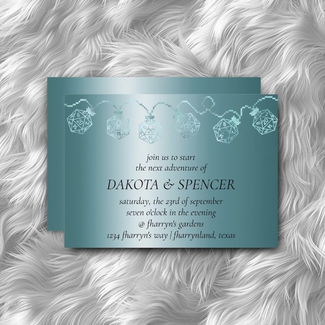 RPG Luxe | Aqua Sheen Tabletop Gamer Dice Lights Einladung (Von Creator hochgeladen)