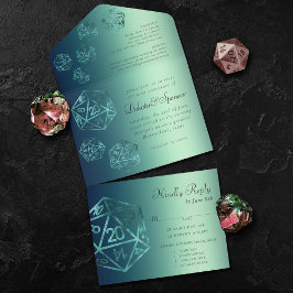 RPG Luxe | Aquamarin Sheen Fantasy Tabletop Gamer All In One Einladung