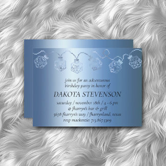 RPG Luxe | Blue Sheen Tabletop Gamer Dice Lights Einladung