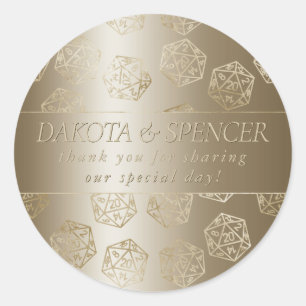 RPG Luxe   Gold Fantasy Tabletop Gamer Dice Custom Runder Aufkleber