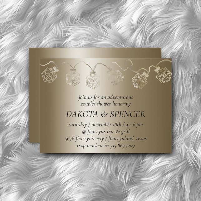 RPG Luxe | Gold Sheen Tabletop Gamer Dice Lights Einladung (Von Creator hochgeladen)