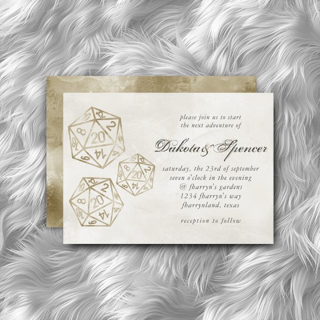 RPG Luxe | Gold Smoke Fantasy Tabletop Gamer Dice Einladung (Von Creator hochgeladen)