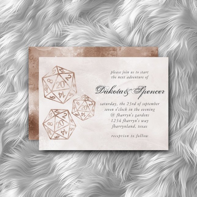 RPG Luxe | Kupfer Rauchtablette Retro Gamer Dice Einladung (Von Creator hochgeladen)