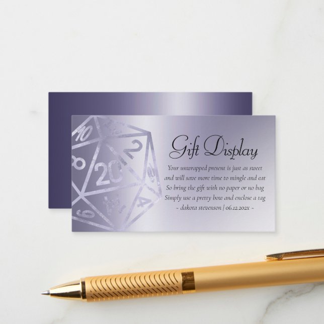 RPG Luxe | Lila Fantasy Tabletop Gamer Event Begleitkarte (Vorderseite/Rückseite Beispiel)