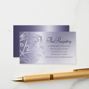 RPG Luxe   Lila Fantasy Tabletop Gamer Registry Begleitkarte