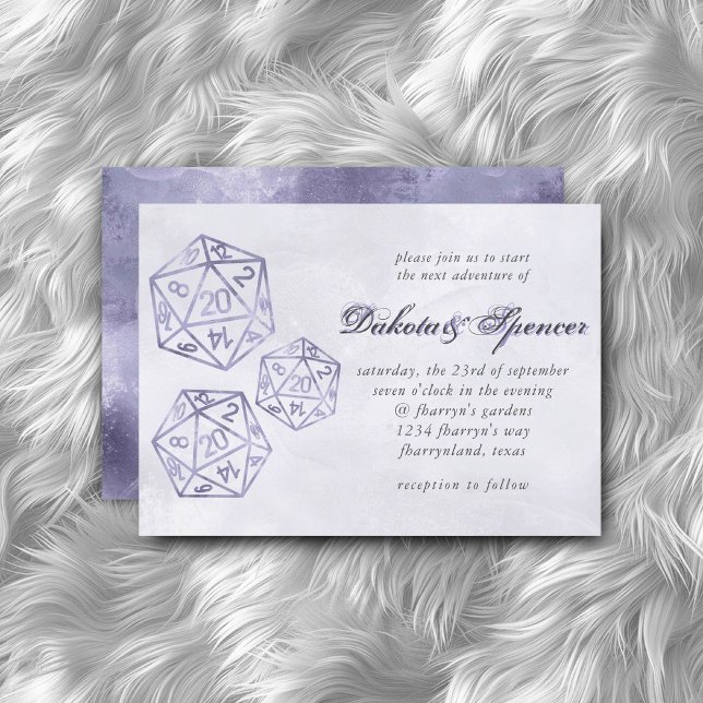 RPG Luxe | Lila Fantasy Tabletop PnP Gamer Dice Einladung (Von Creator hochgeladen)