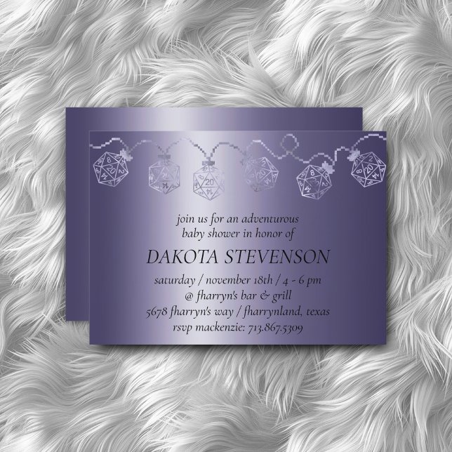 RPG Luxe | Lila Sheen Tabletop Gamer Dice Lights Einladung (Von Creator hochgeladen)