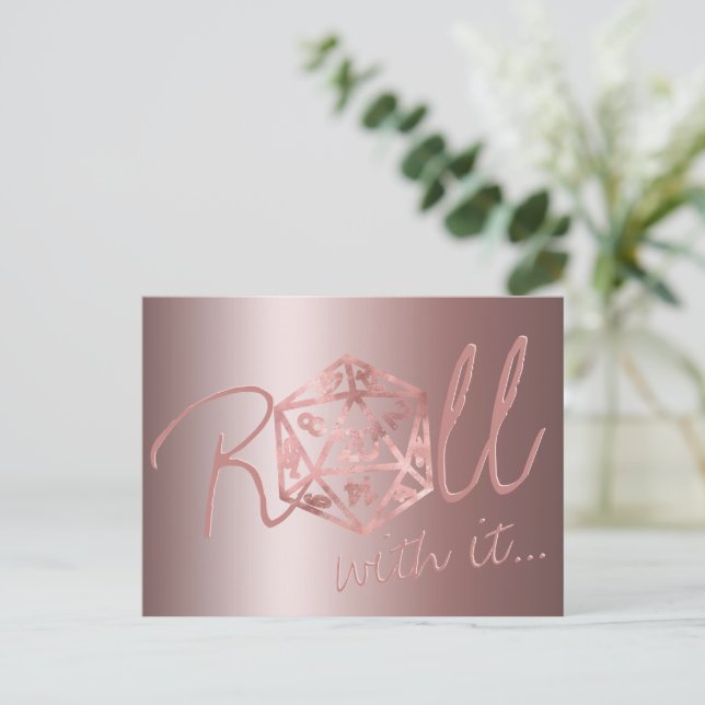 RPG Luxe | Mauve Fantasy Tabletop Gamer Reschedul Postkarte (Stehend Vorderseite)