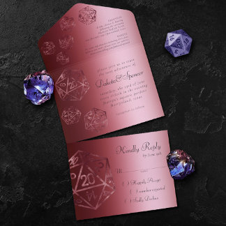 RPG Luxe | Red Sheen Fantasy Tabletop Gamer Dice All In One Einladung
